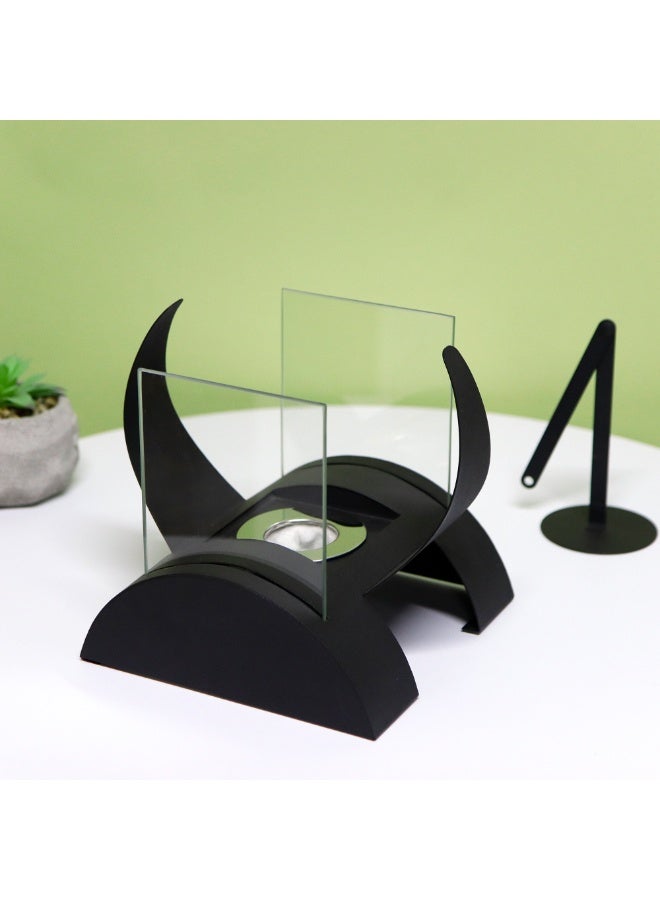 JHY DESIGN Tabletop Ambient Lighting - Modern Glass Flame Lamp for Atmosphere & Decorative Candlelight, Doubles as a Candle Holder - Image 2